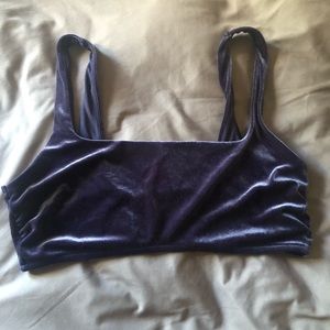 Blue velvet bikini top